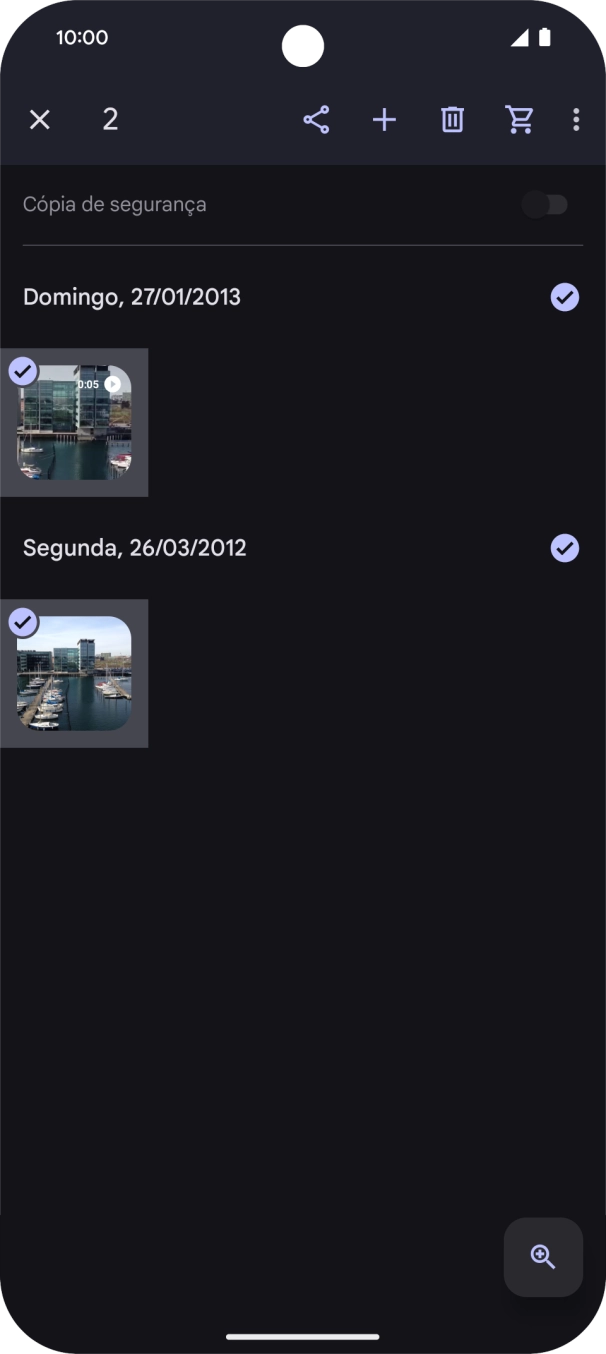 Prima o ícone para partilhar.