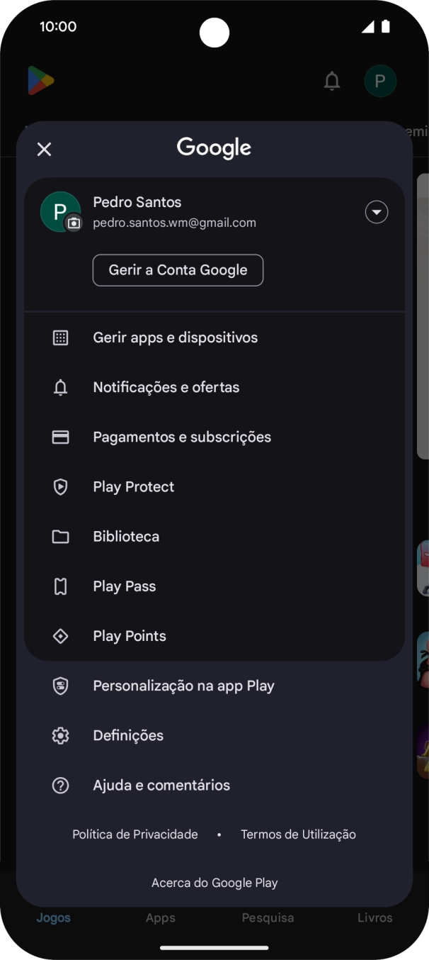 Prima Gerir apps e dispositivos.