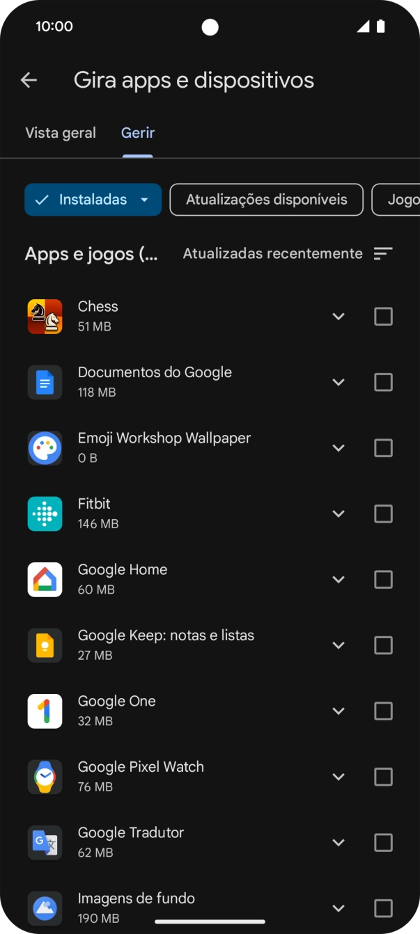 Prima a app pretendida.