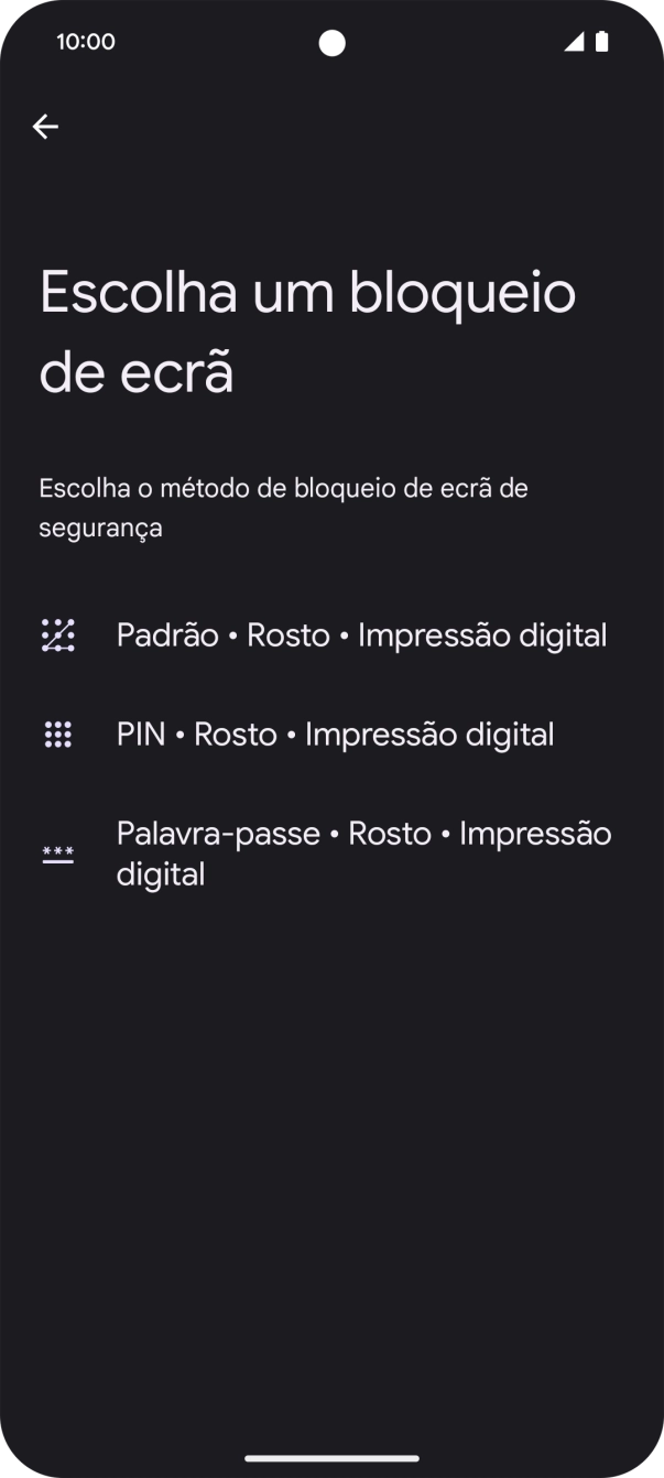 Prima o código de bloqueio do telefone pretendido e siga as indicações no ecrã para estabelecer um código de bloqueio adicional.