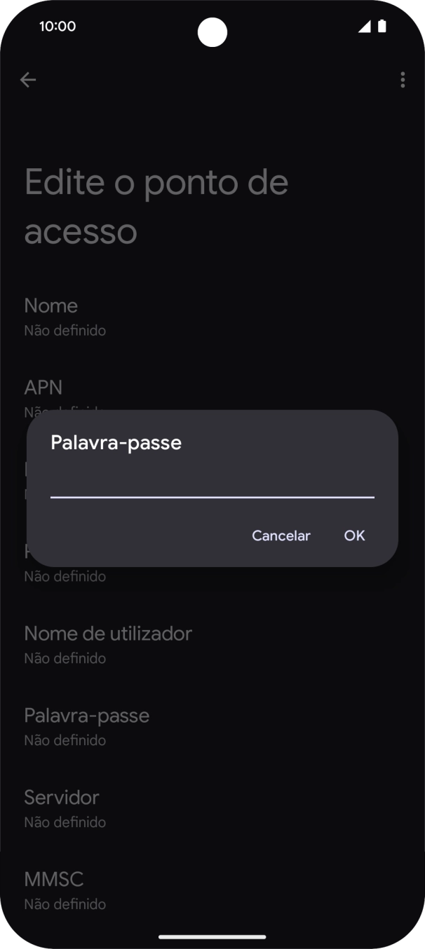 Introduza vodafone e prima OK.