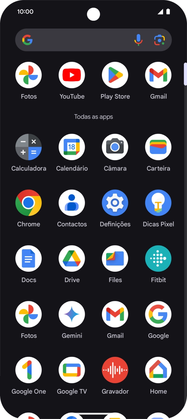 Prima Fotos e vá até à pasta pretendida.