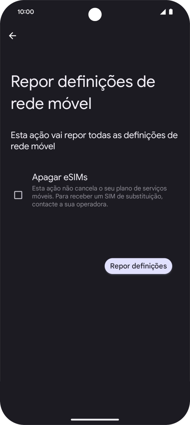 Prima Repor definições.