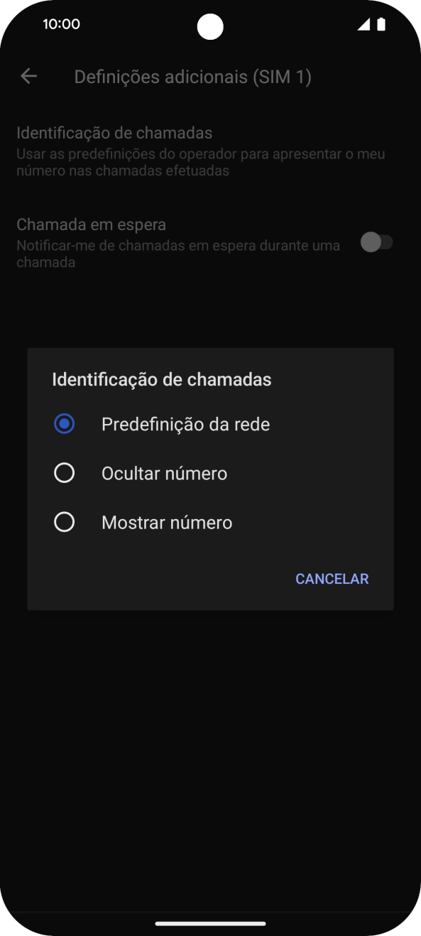 Prima Mostrar número para ativar a visualização do seu número.
