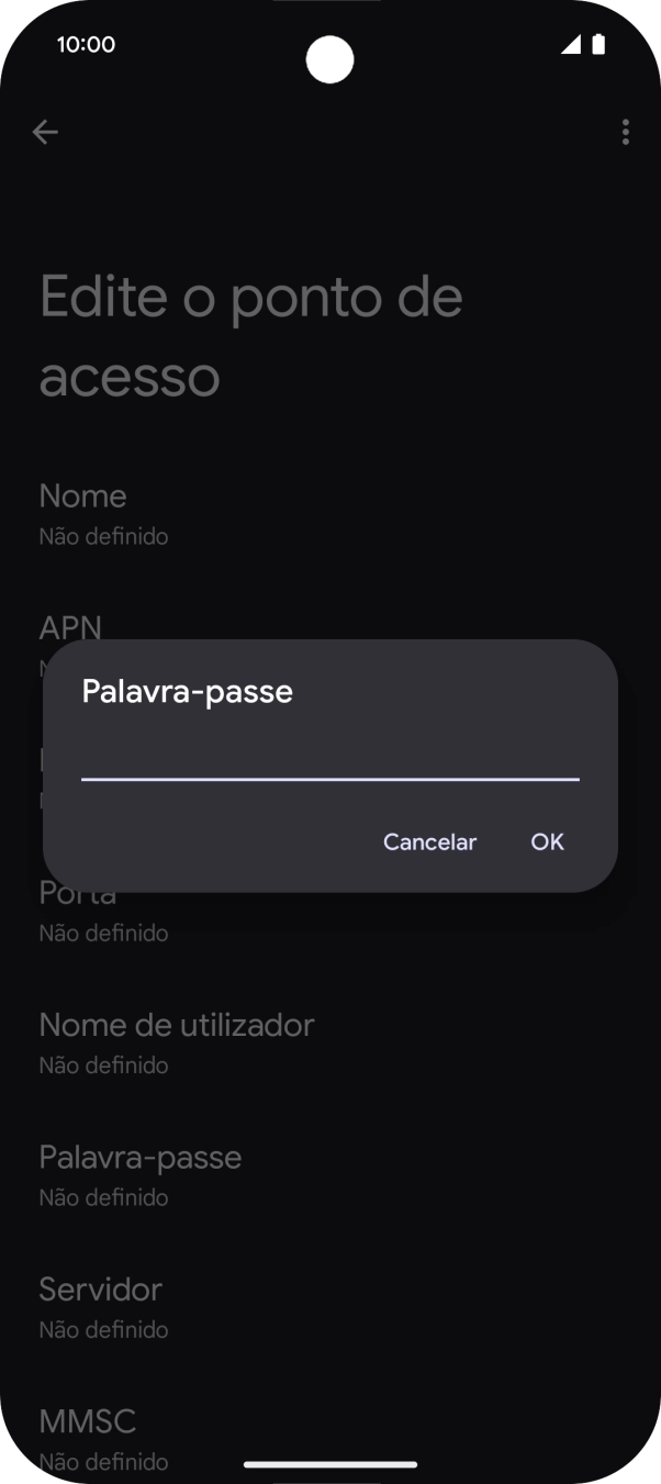 Introduza vodafone e prima OK.