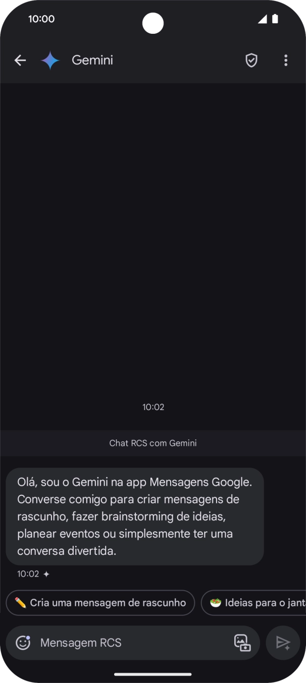 Prima o campo de escrita.