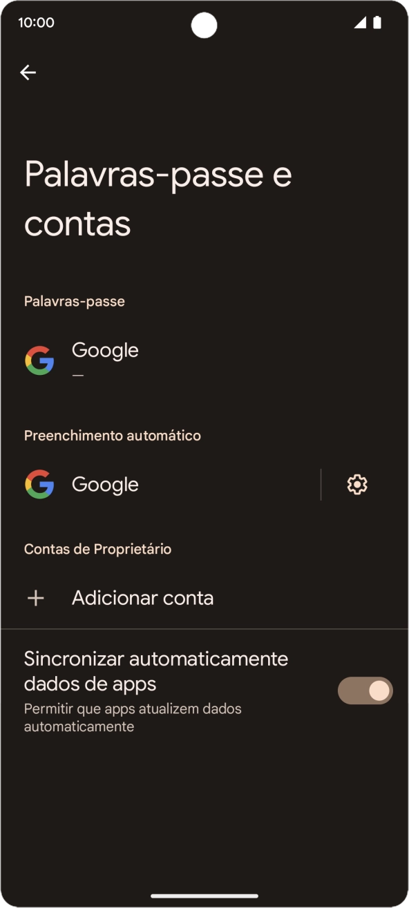 Prima Adicionar conta.
