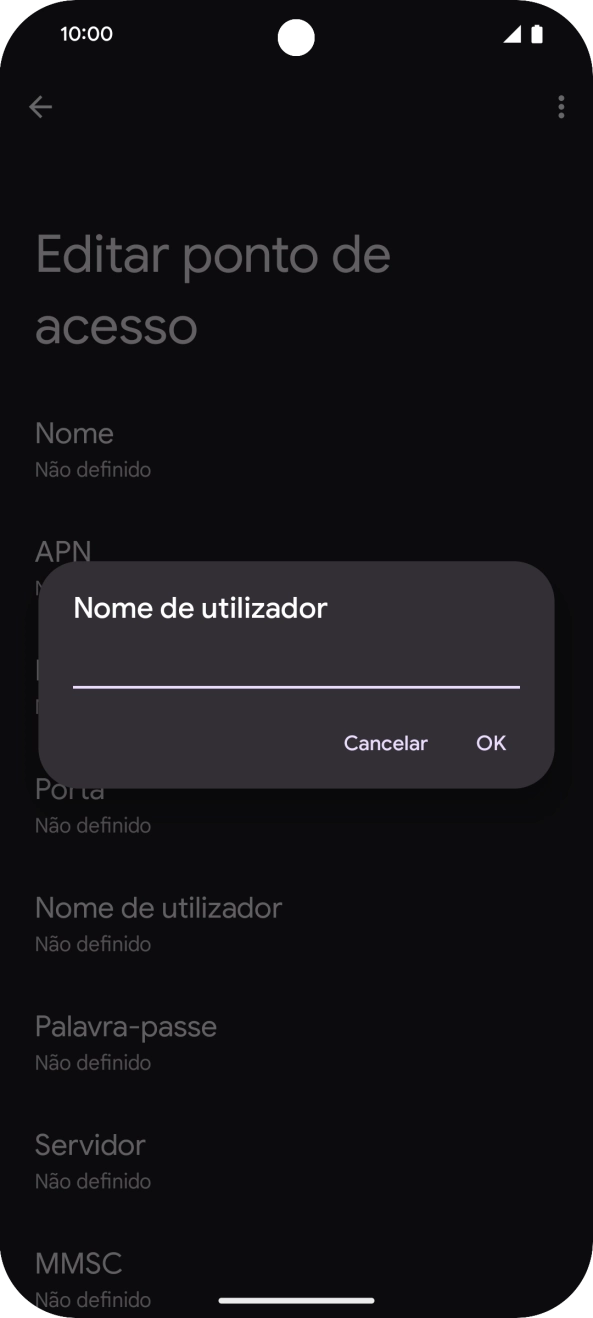 Introduza vodafone e prima OK.
