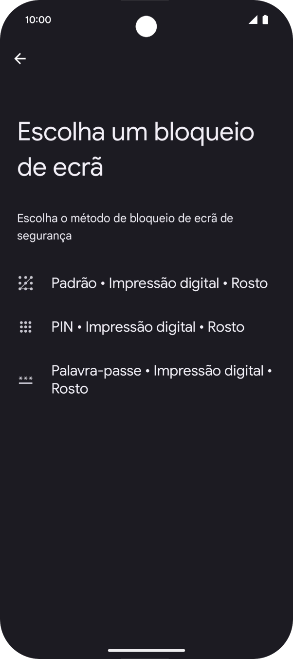Prima o código de bloqueio do telefone pretendido e siga as indicações no ecrã para estabelecer um código de bloqueio adicional.