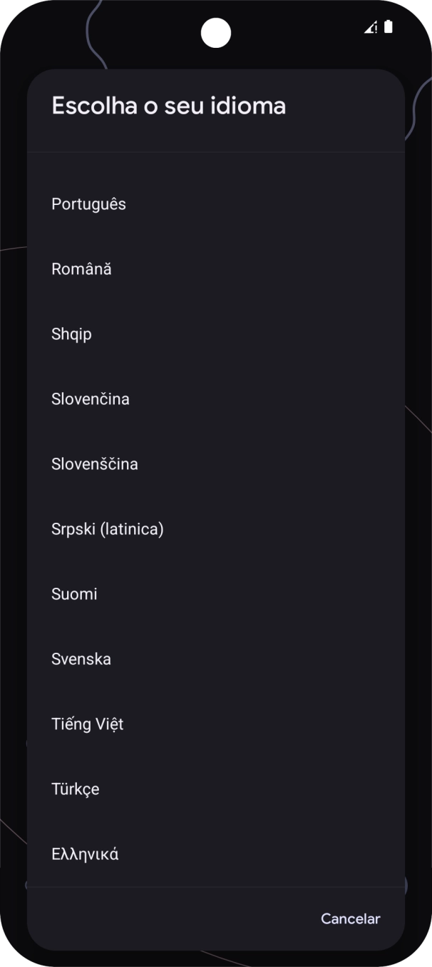 Prima o idioma pretendido.
