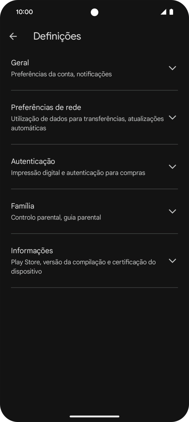 Prima Preferências de rede.