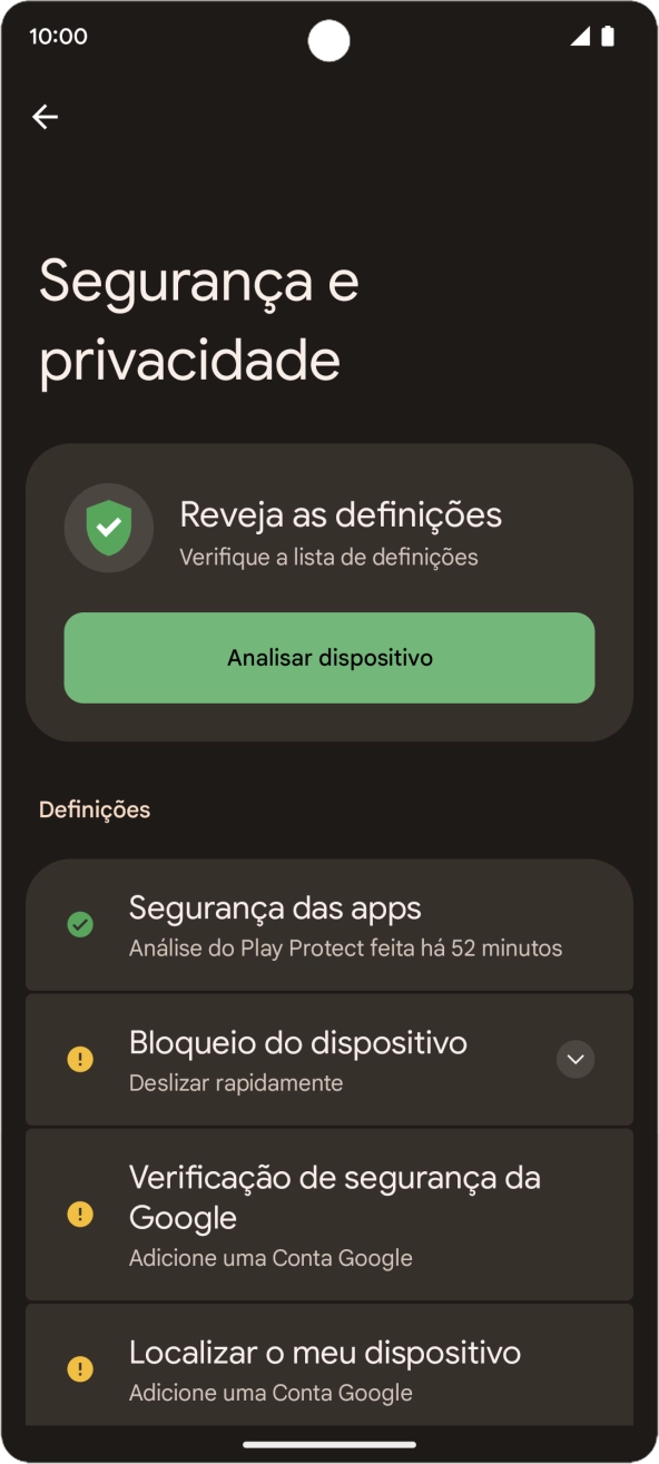 Prima Bloqueio do dispositivo.