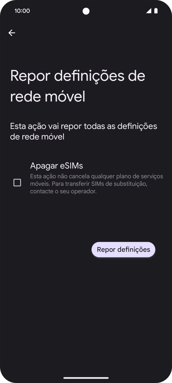 Prima Repor definições.