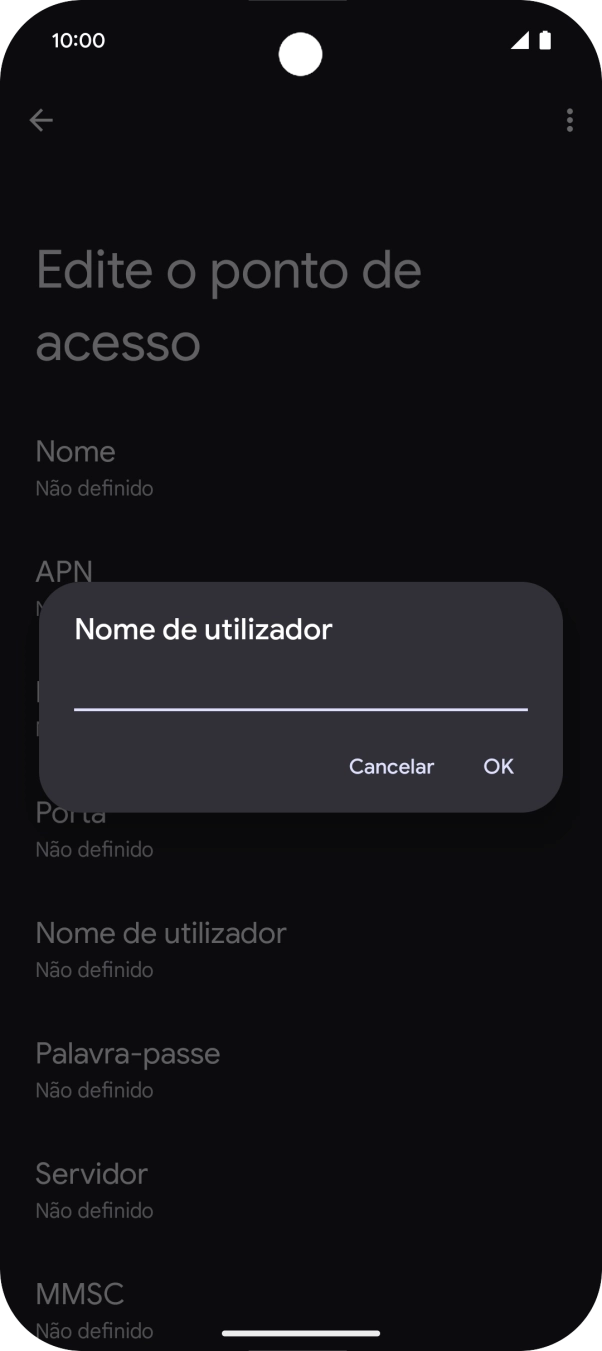 Introduza vodafone e prima OK.