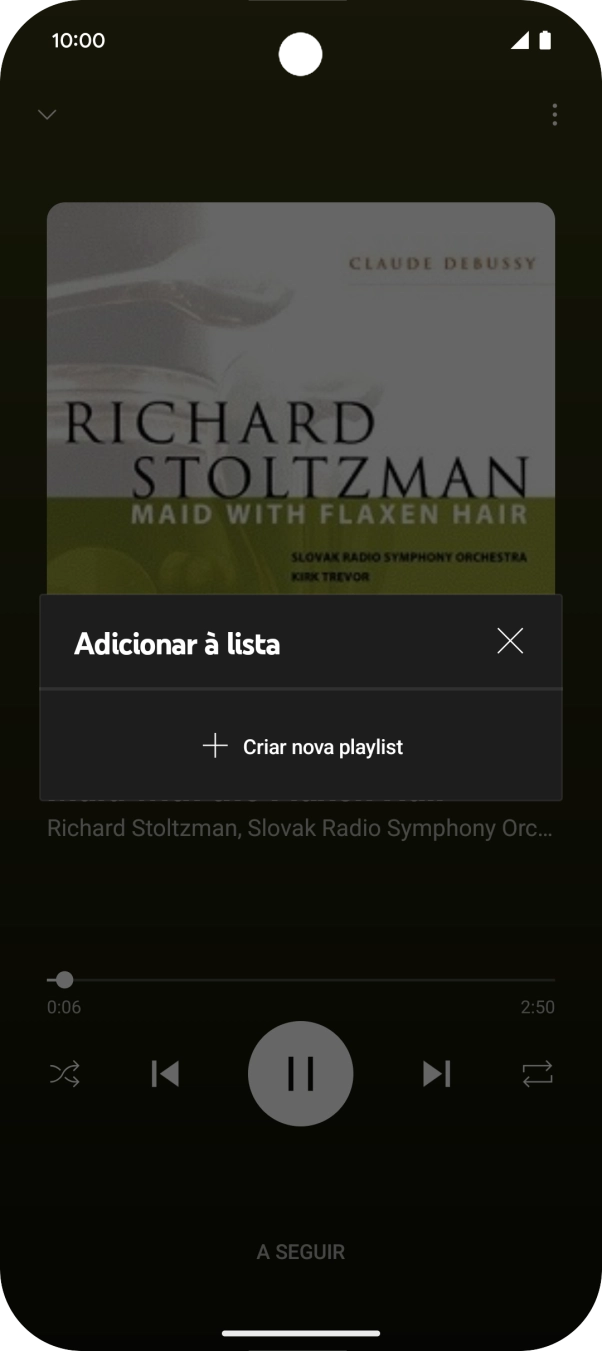 Prima Criar nova playlist.