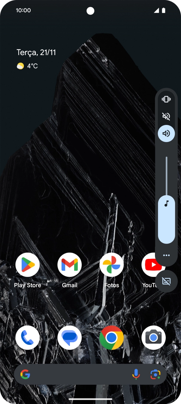 Prima o ícone de perfil silencioso para ativar a função.