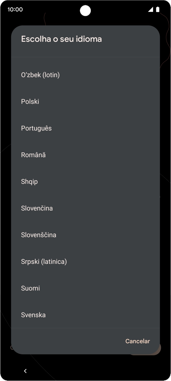 Prima o idioma pretendido.