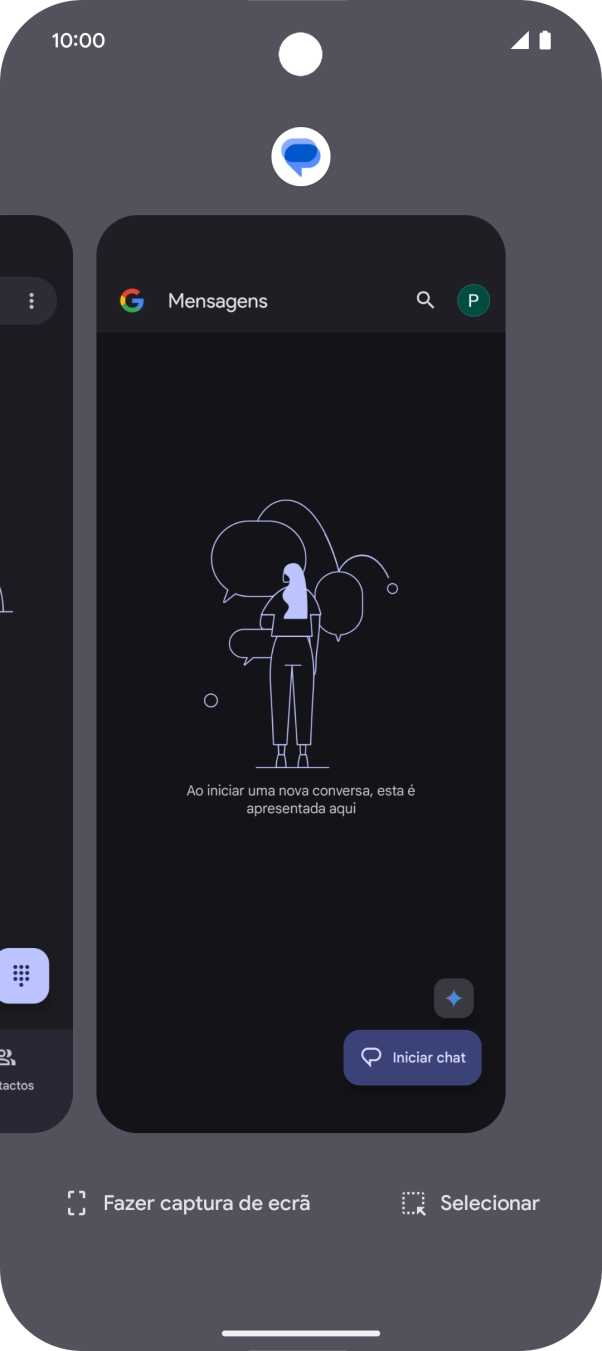 Para terminar uma aplicação em curso, deslize o dedo para cima na aplicação pretendida.