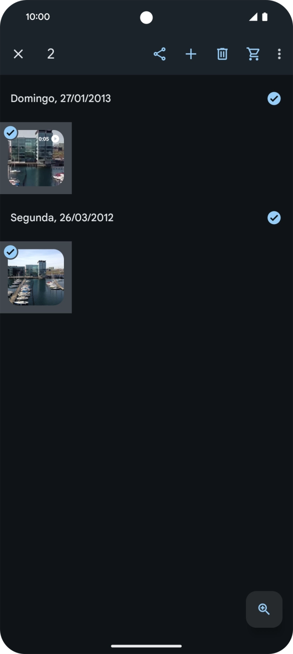 Prima o ícone para partilhar.