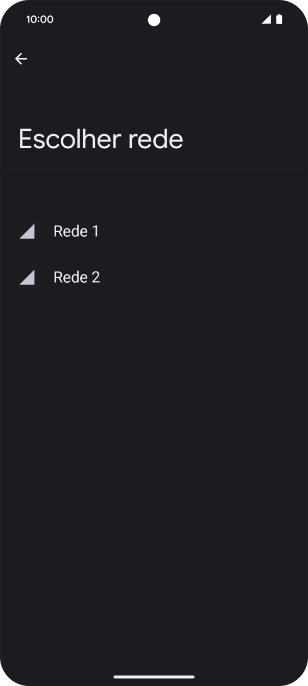 Prima a rede pretendida.