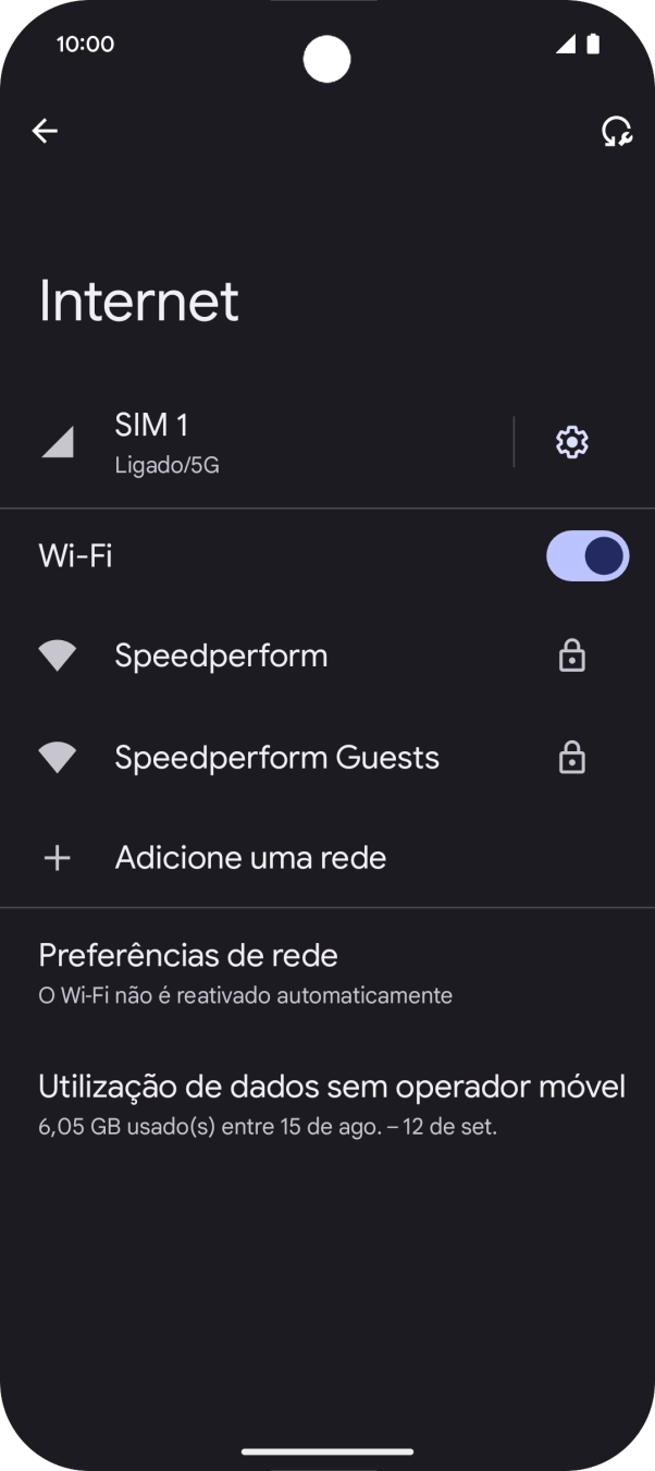 Prima a rede Wi-Fi pretendida.