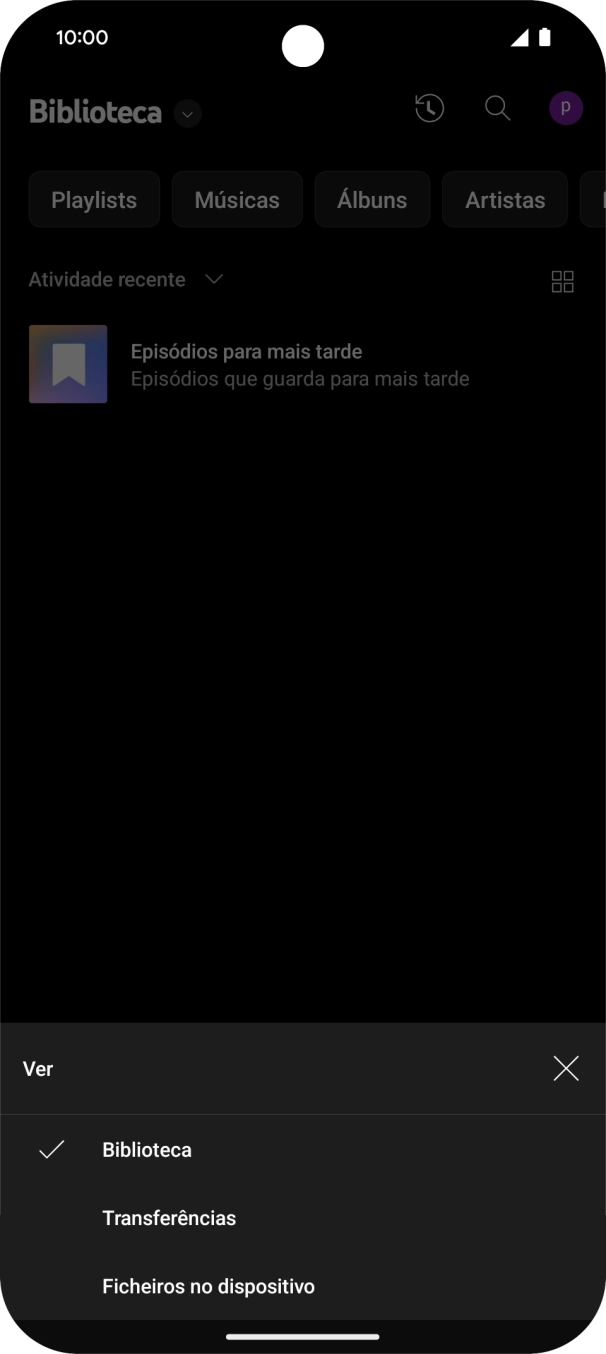 Prima a categoria pretendida e dirija-se ao ficheiro de música pretendido.