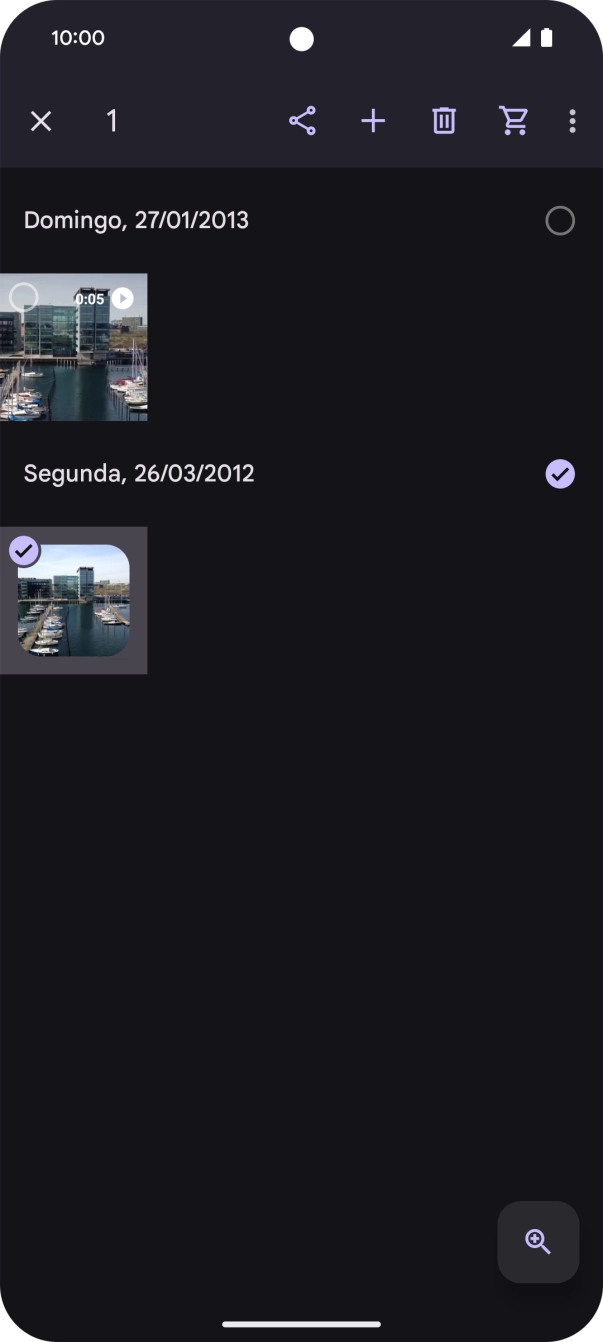 Prima as imagens ou vídeos pretendidos para os adicionar.