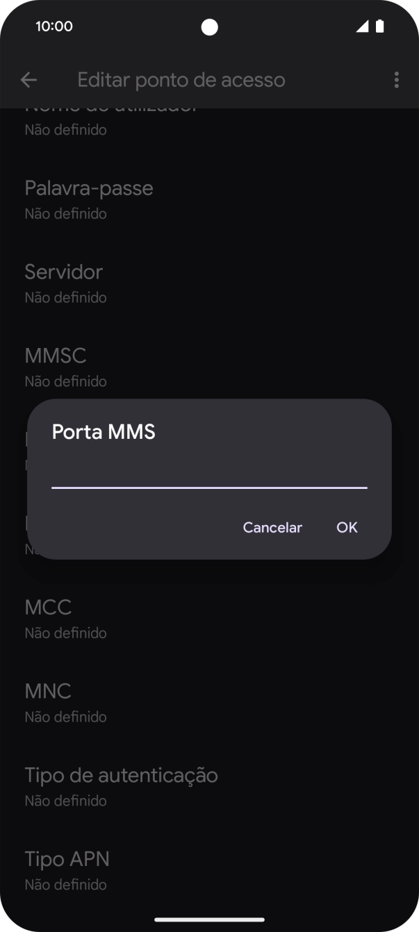 Introduza 80 e prima OK.