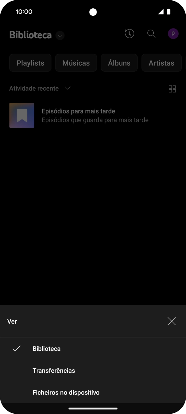 Prima a categoria pretendida e dirija-se ao ficheiro de música pretendido.
