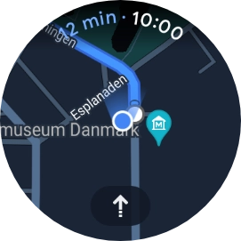 Prima o ícone de descrição da rota.