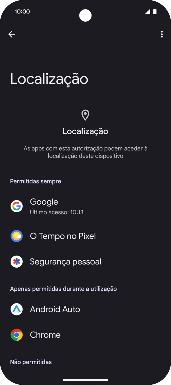 Prima a app pretendida.