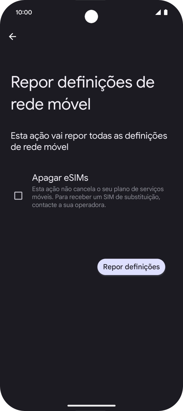 Prima Repor definições.