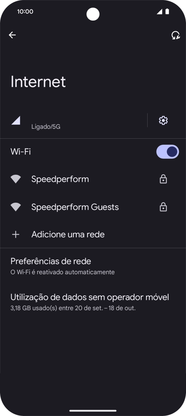 Prima a rede Wi-Fi pretendida.