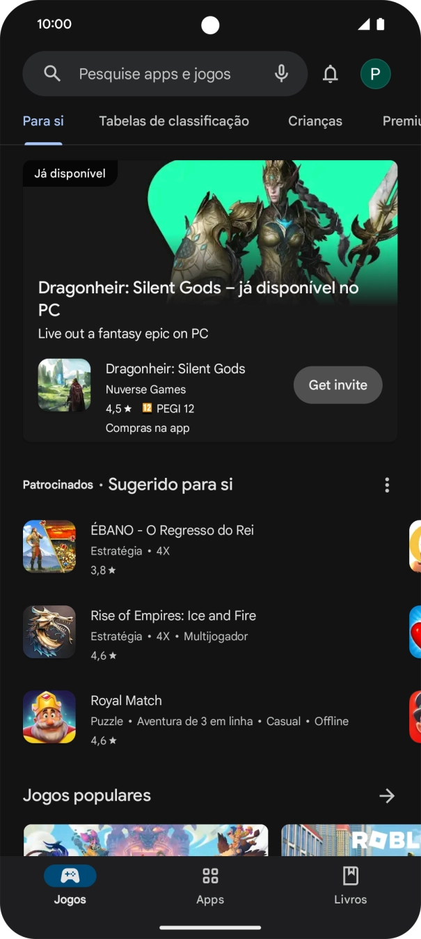 Prima o ícone de perfil.