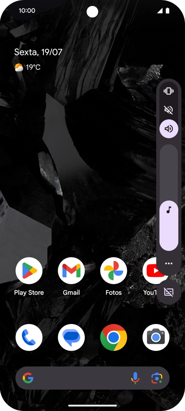 Prima o ícone de perfil silencioso para ativar a função.
