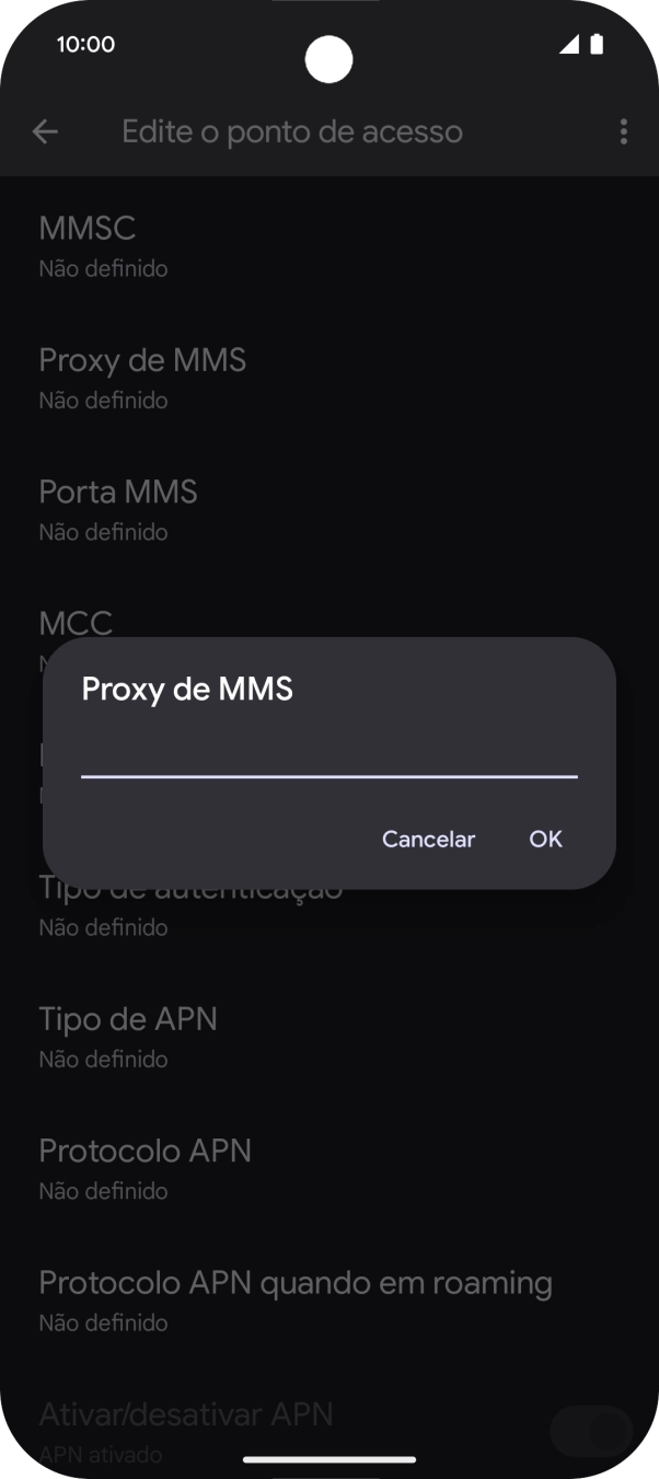 Introduza iproxy.vodafone.pt e prima OK.