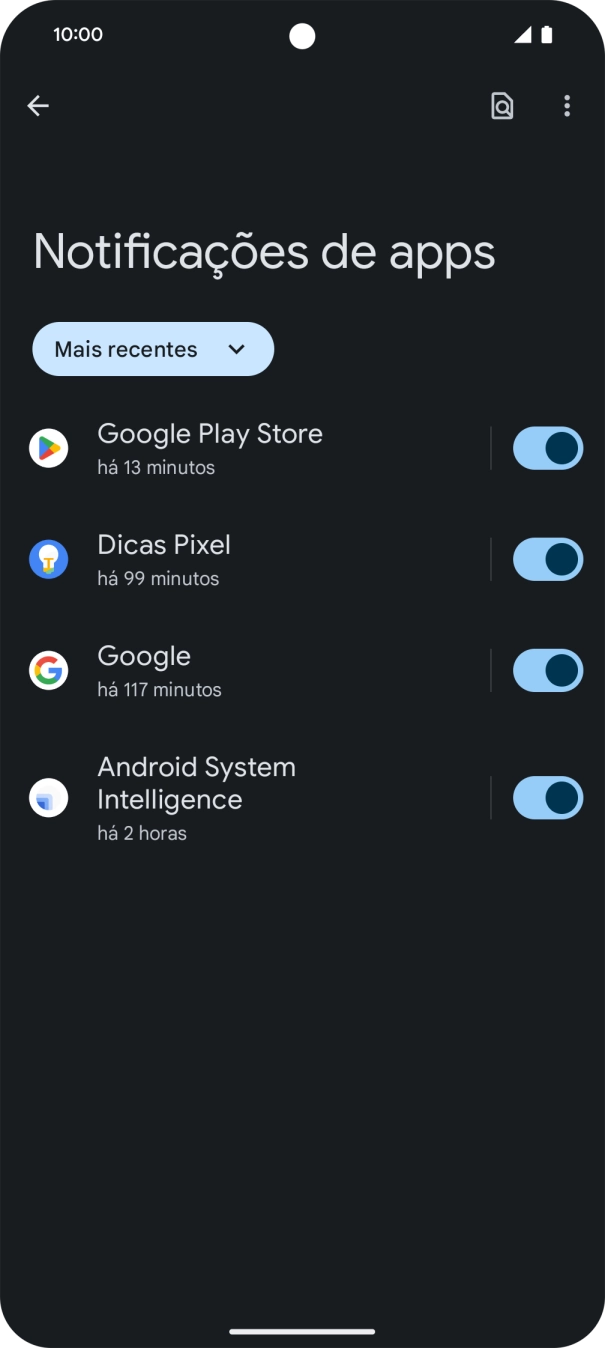 Prima a lista suspensa.