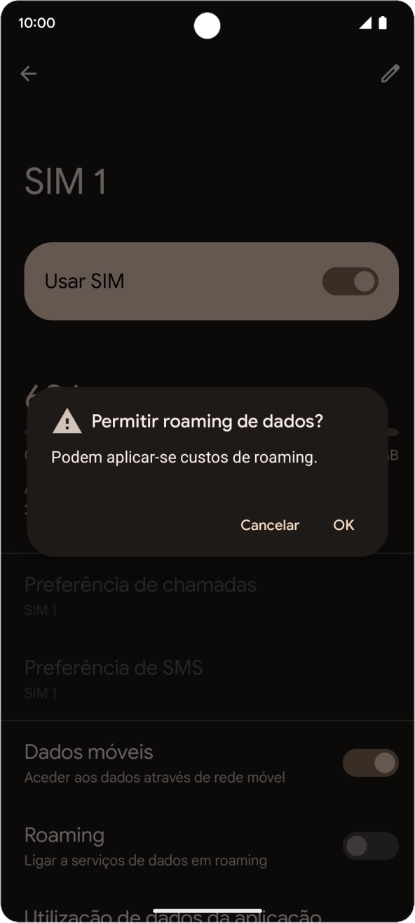 Se ativar a função, prima OK.