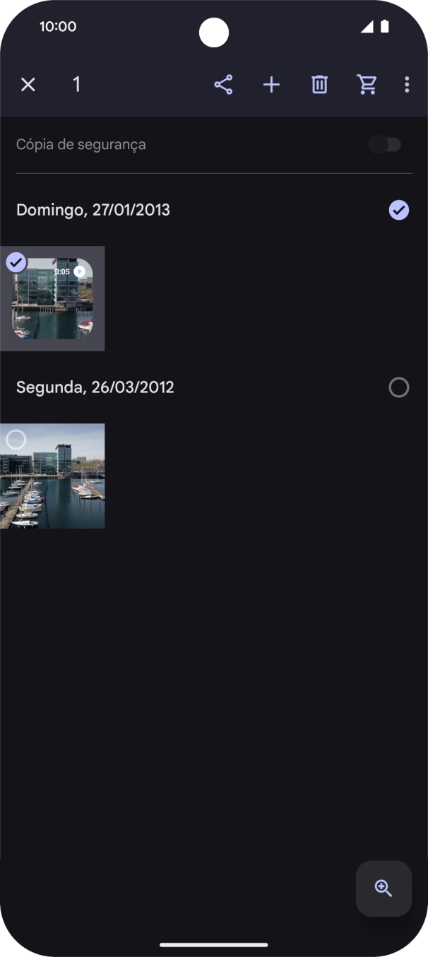 Prima as imagens ou vídeos pretendidos para os adicionar.