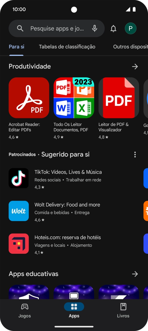 Prima a caixa de pesquisa.