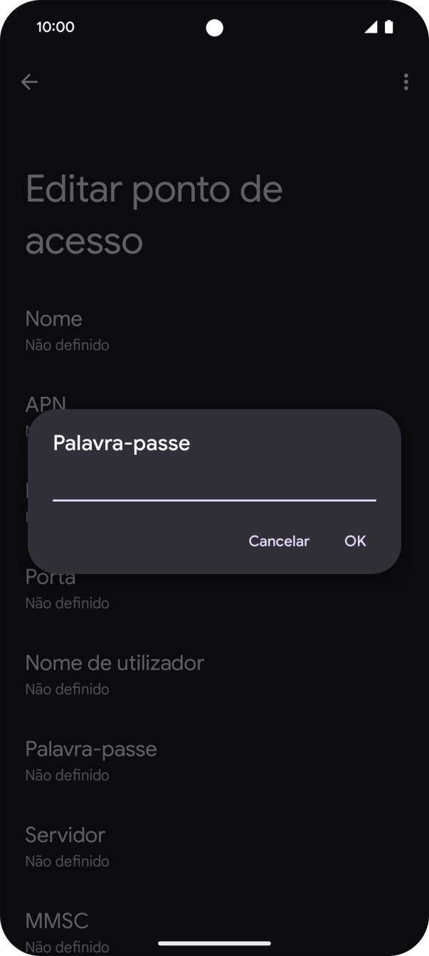Introduza vodafone e prima OK.