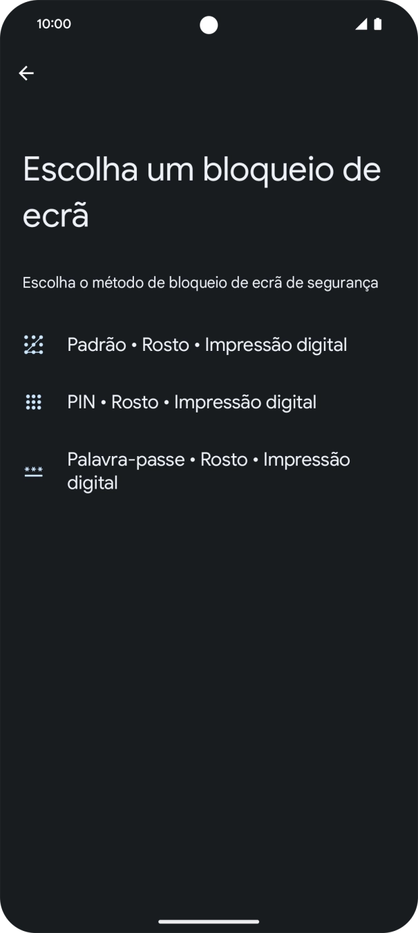 Prima o código de bloqueio do telefone pretendido e siga as indicações no ecrã para estabelecer um código de bloqueio adicional.
