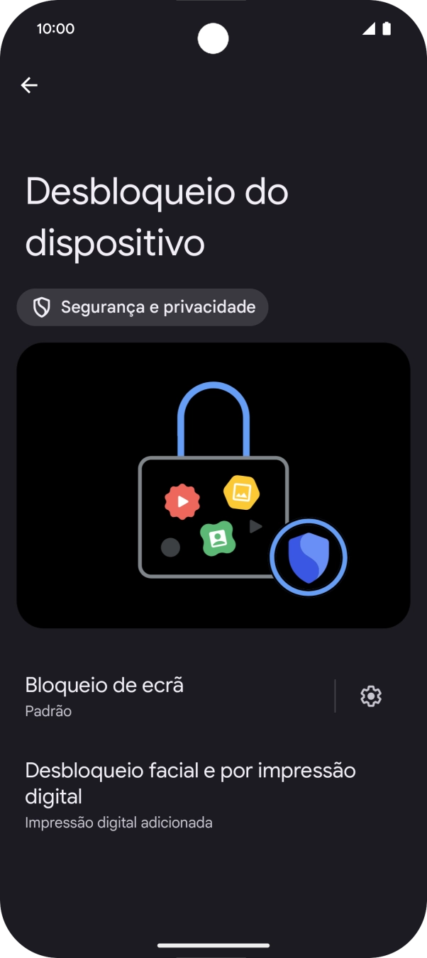 Prima Bloqueio de ecrã e introduza o código adicional de bloqueio do telefone que criou anteriormente.
