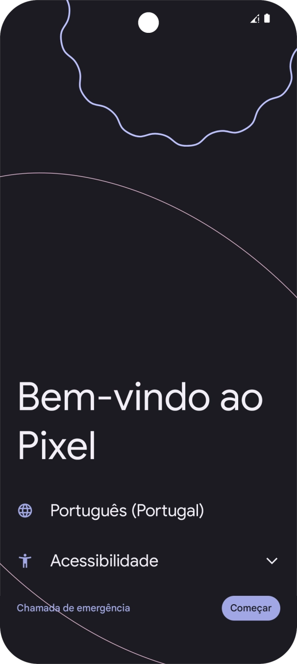 Prima o campo junto ao ícone de idioma.