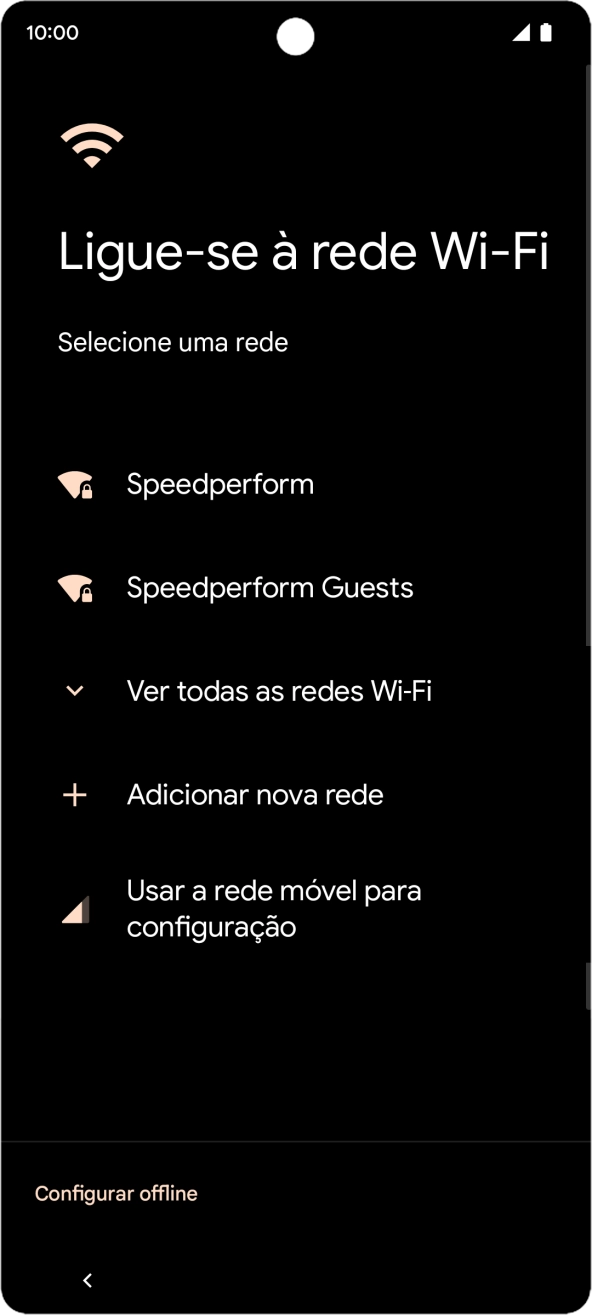 Prima a rede Wi-Fi pretendida.