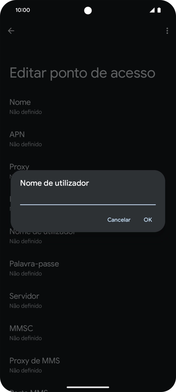 Introduza vodafone e prima OK.