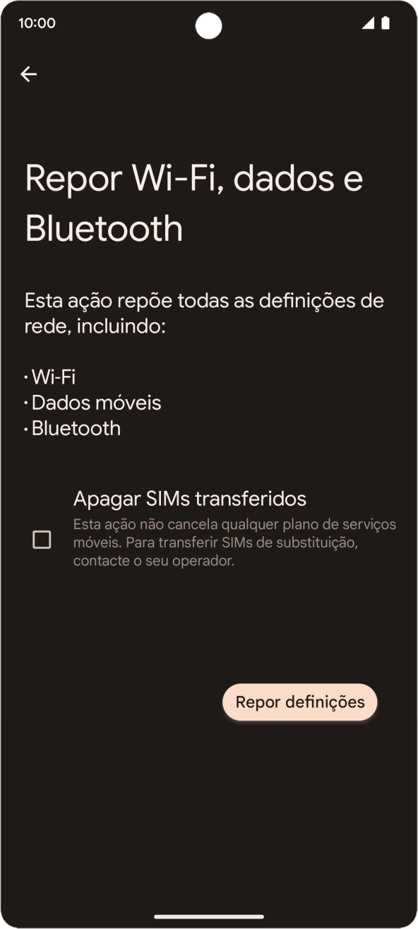 Prima Repor definições.