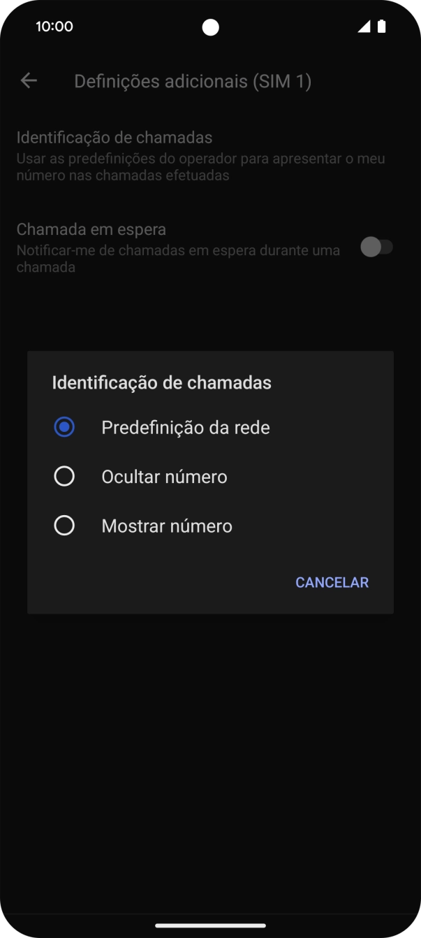 Prima Mostrar número para ativar a visualização do seu número.