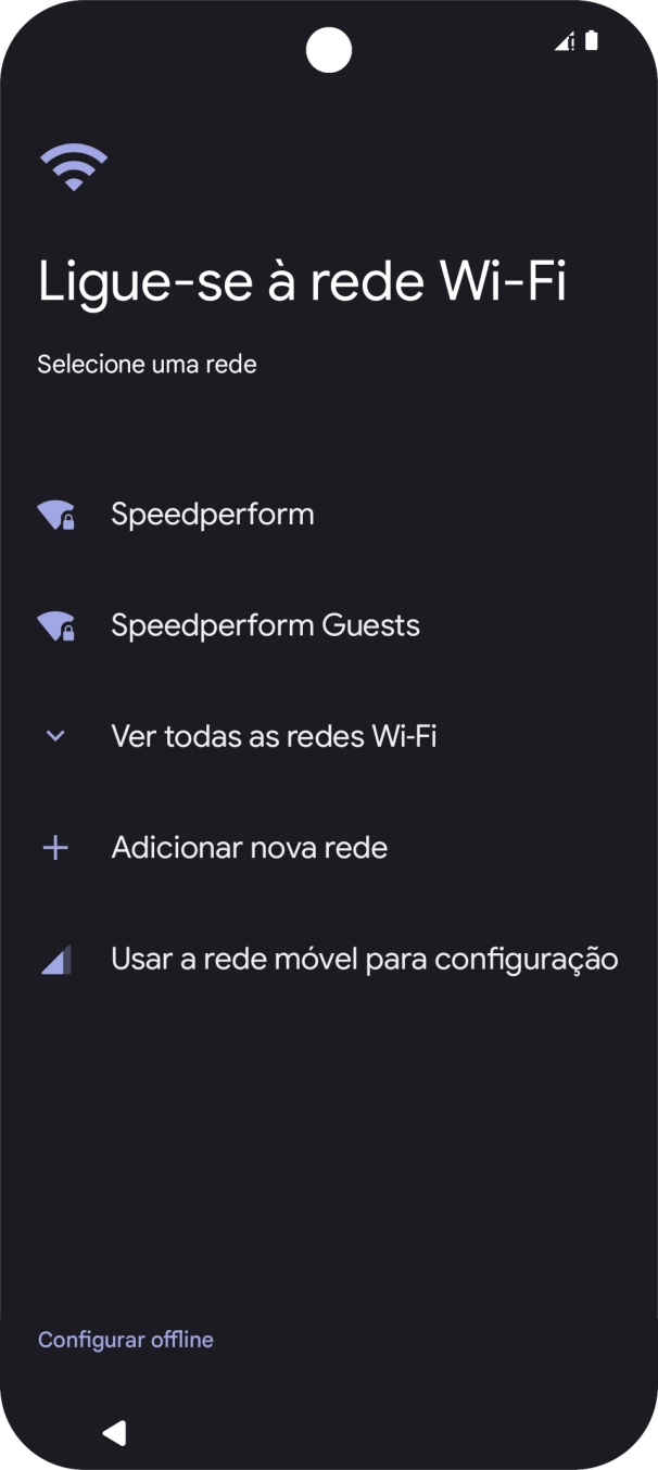 Prima a rede Wi-Fi pretendida.