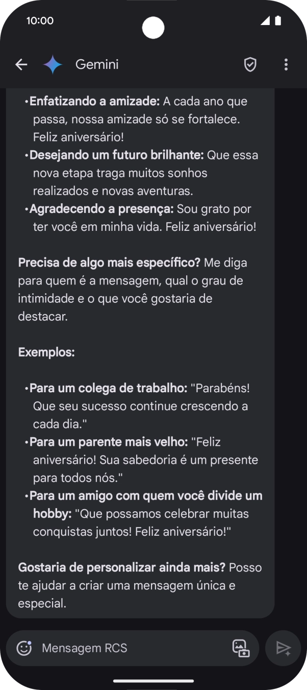 As sugestões de texto da Gemini são agora mostradas no ecrã.